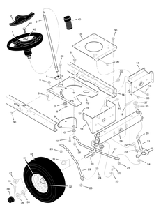 Steering Diagram and Parts List for 385002X50A 2005 Briggs and Stratton Lawn Tractor